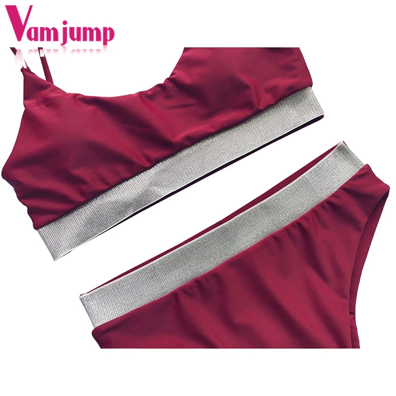 VamJump Холтер Двойка блесток бикини ванный комплект Push Up колодки Для женщин 2018 APSW6715