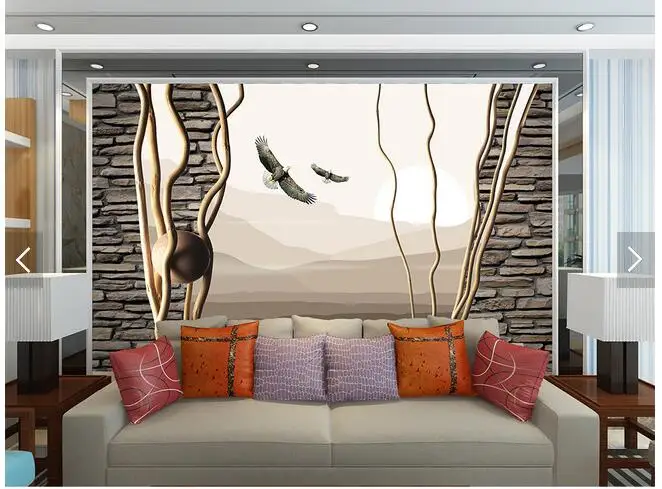 

Large custom mural wallpaper 3d living room TV background wallpaper brick wall decorative painting