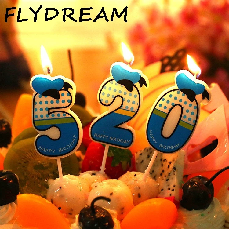 

FLYDREAM 1pc Candle Number 0-9 Kid/Adult Birthday Safe Flames Candles For Cake Cupcake Topper Candle Party Decoration Supplies