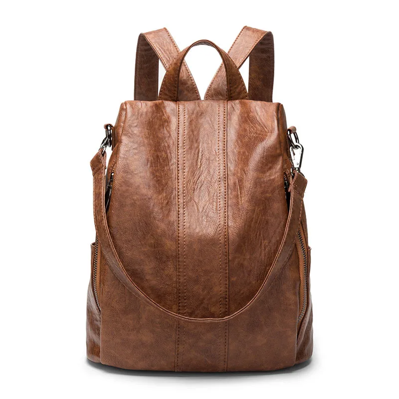 

Backpack Women Genuine Leather Bags Female Cowhide Solid Girls Backpacks Design teenage shoulder Bag bolsa Travel Shoulder C591