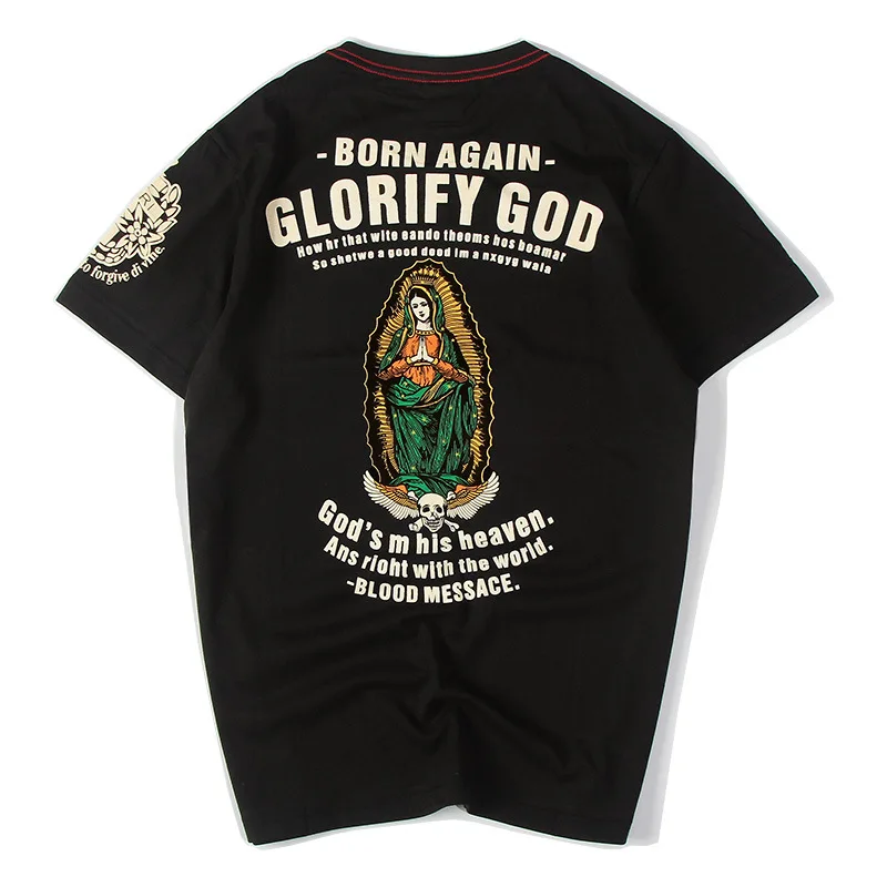 

Summer new street fashion trend casual cotton printing hip hop loose large size round neck men's short-sleeved T-shirt
