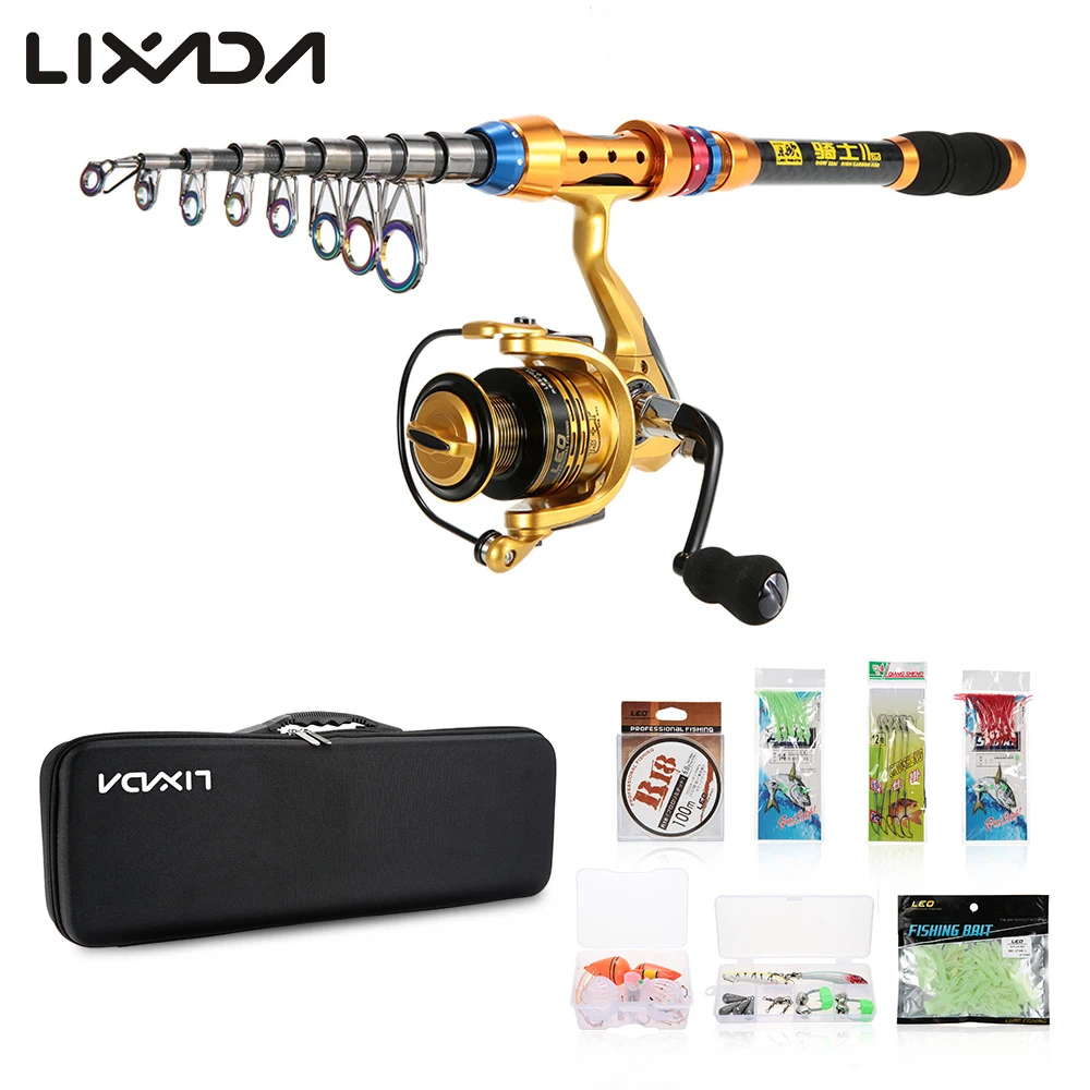 Prix pour Lixada Portable Leurre Tige Ensemble Spinning Canne À Pêche Avec Moulinet Kit complet 2.1/2.4/2.7/3 M Canne à Pêche polonais Reel Ligne Leurres Crochets sac Prix pour Lixada Portable Leurre Tige Ensemble Spinning Canne À Pêche Avec Moulinet Kit complet 2.1/2.4/2.7/3 M Canne à Pêche polonais Reel Ligne Leurres Crochets sac