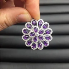 Фотографируется в природе Природный Аметрин кулон с 925 Серебро Дамы Лучший подарок