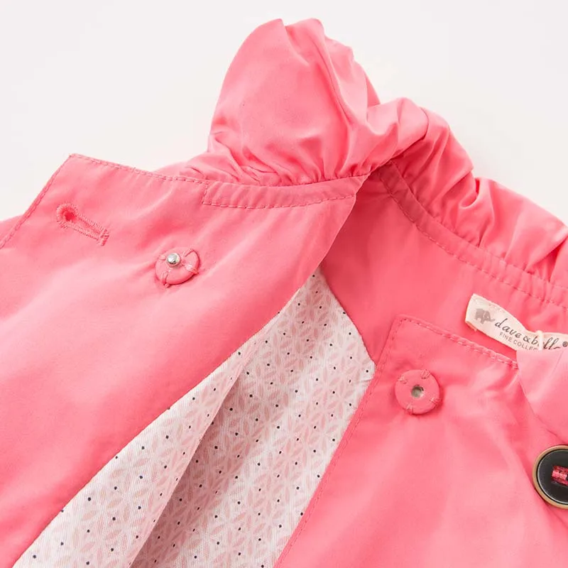 DB8483 dave bella/осеннее модное пальто для маленьких девочек Детская верхняя одежда Высококачественная Милая одежда для маленьких детей