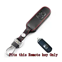 Принадлежности для шашлыков @ fuka черная кожа 2 Пуговицы Smart Remote Key fob Крышка держателя чехол для ключей с брелок пригодный для Mazda CX-5 cx-6 CX-7