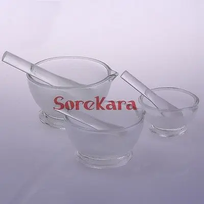 Набор для смешивания стеклянной ступы и пестика 180 мм|lab glass|glass mortar and pestlemortar pestle |