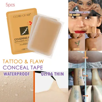 

Tattoo Flaw Concealing Tape FreeTo Cut And Waterproof Any Part 5PCS Fake Skin Tape Invisible Scar Birthmark Skin Color Pattern