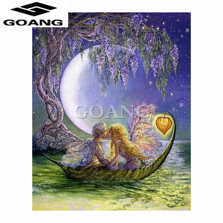 

GOANG 5D DIY Diamond Painting scenery Diamond Painting Cross Stitch Lovers kiss Diamond Stick Drill Drawing Rhinestone