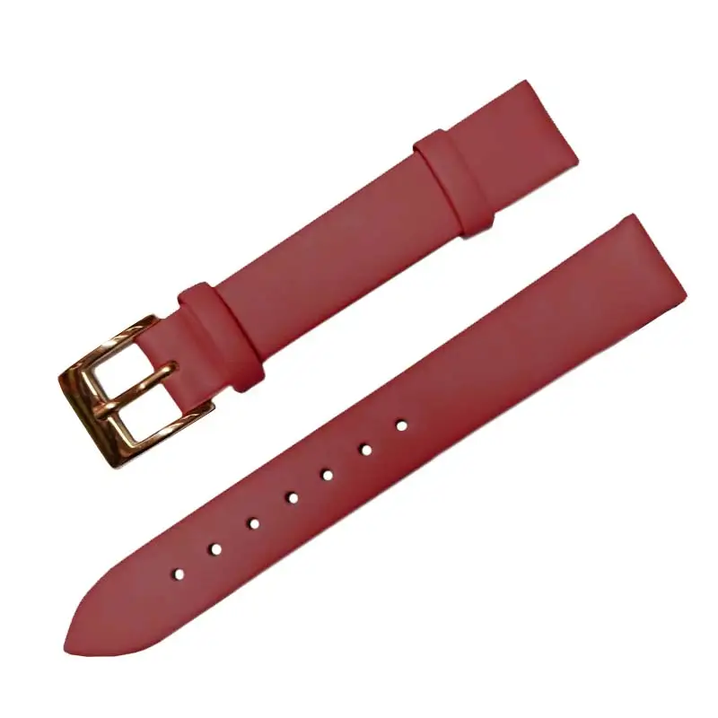 12 мм/14 мм/16 мм/18 мм/20 мм/22 мм Лидер продаж 1 шт. ремешок для часов для мужчин и женщин Высокое качество кожа популярные часы группа гладкая - Цвет ремешка: Red rose gold buckle