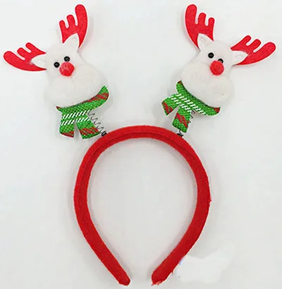 Children Ear Muffs Head Clasp Snowman Christmas Headwear Soft Hair Hoop Party