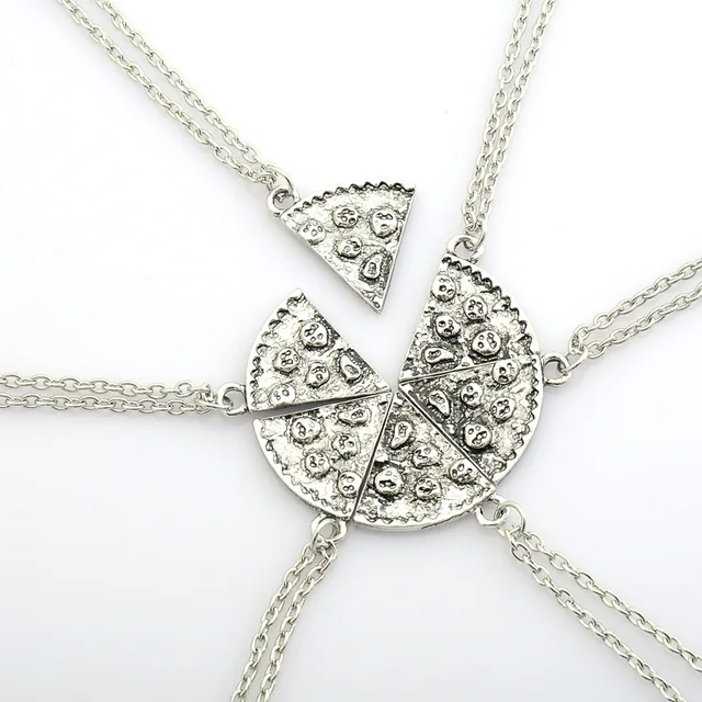 1 conjunto de 6 7 fatia de pizza amizade colar melhores amigos colar