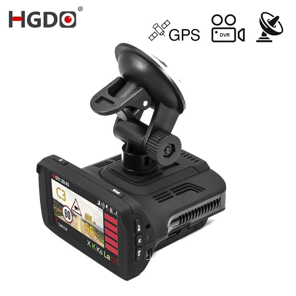 <b>HGDO</b> Ambarella A7 Car DVR Radar Detector GPS 3 in <b>1</b> HD ...