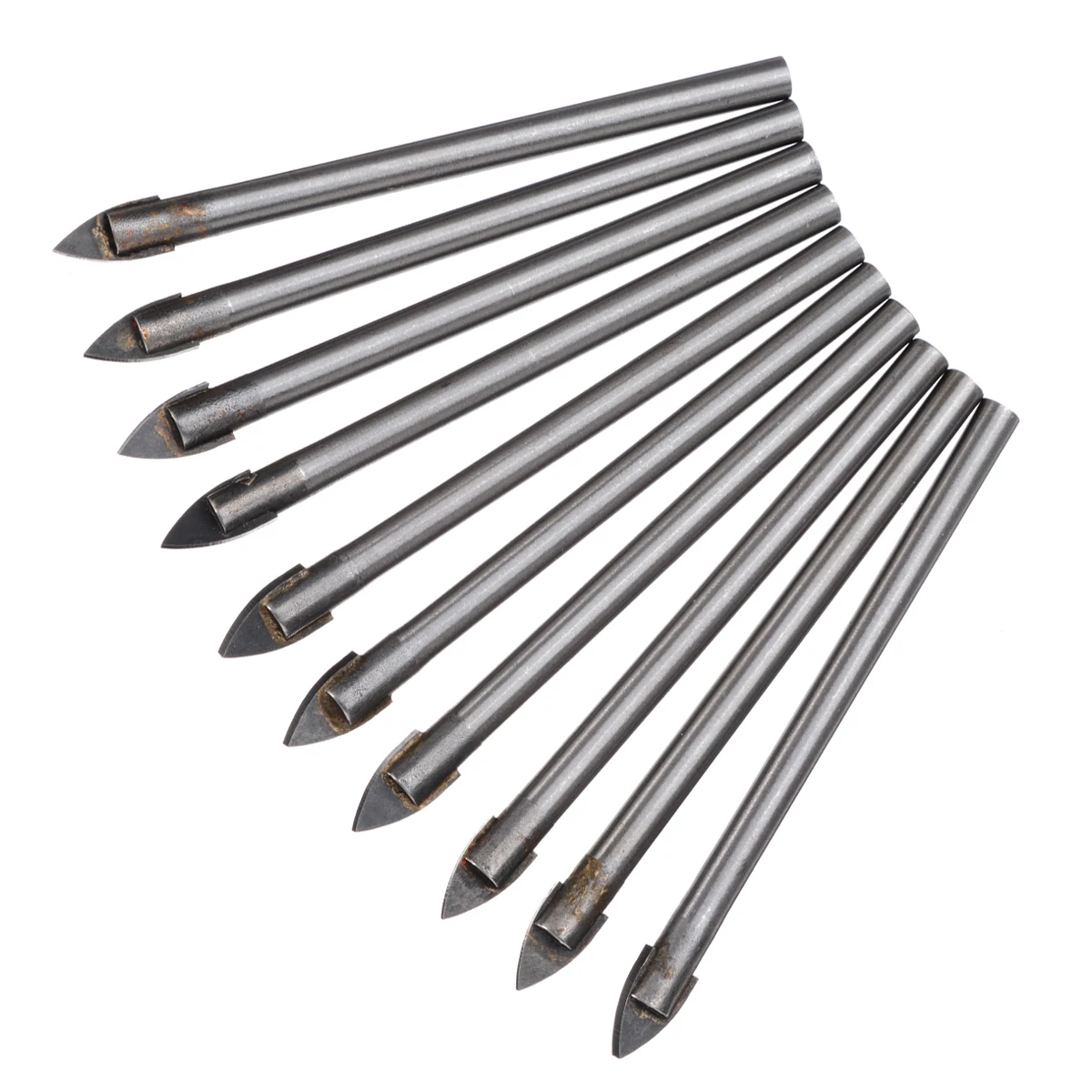 10pcs High Quality 6mm Tip Glass Ceramic Tile Drill Bits Head Tungsten Carbide Drilling Bit Power Tool 4.5mm Shank