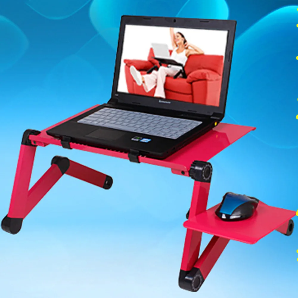 Mobile Laptop Table Multi Functional Stand For Bed Portable Sofa Laptop Table Foldable Notebook Desk With Mouse Pad And Fan