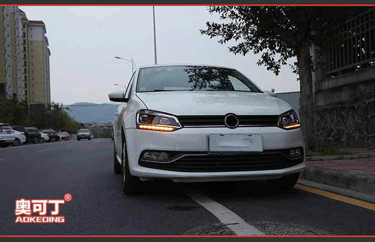 AKD Авто Стайлинг фара для VW Polo 2011- фары Polo светодиодные ходовые огни Биксеноновые Противотуманные фары ангельские глаза авто