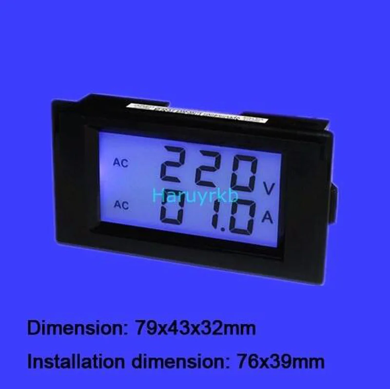 AC 300V 100A цифровой ЖК дисплей с двумя панелями Вольт Ампер комбинированный метр + CT
