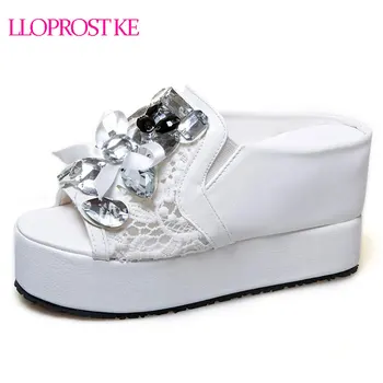 

LLOPROST KE Women Platform Heels Sandals New Fashion Casual Solid Peep Toe Woman Shoes Summer Footwear Plus Size 32-46 MY252