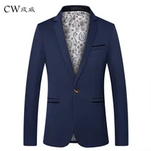 CW Brand Clothing Blazer Men 2019 One Button Men Blazer Slim Fit Costume Homme Suit Jacket Masculine Blazer M-5XL Tuxedo Dress