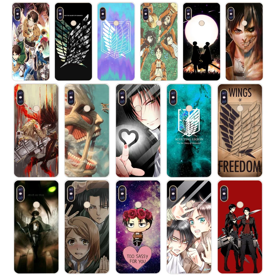 

190H Attack On Titan Anime Soft Silicone Tpu Cover phone Case for xiaomi redmi 6 pro 5 plus note 6 pro 4 4x mi 8