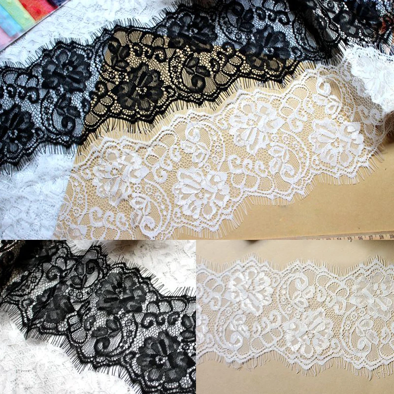 

Handmade Eyelash Lace Ribbon, DIY Garment Accessories, Needlework Sewing Dress, Underwear Decoration, 12Meters, 11cm, 314