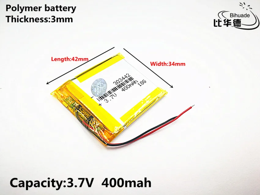 8 шт хорошего качества 3,7 V 400 mAh 303442 литий-полимерный Li-Po Li ion Перезаряжаемые Батарея ячейки для Mp3 MP4 MP5 gps Мобильный bluetooth