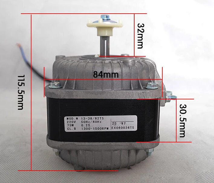 

220V 75W refrigeration parts fan motor asynchronous motor freezer parts