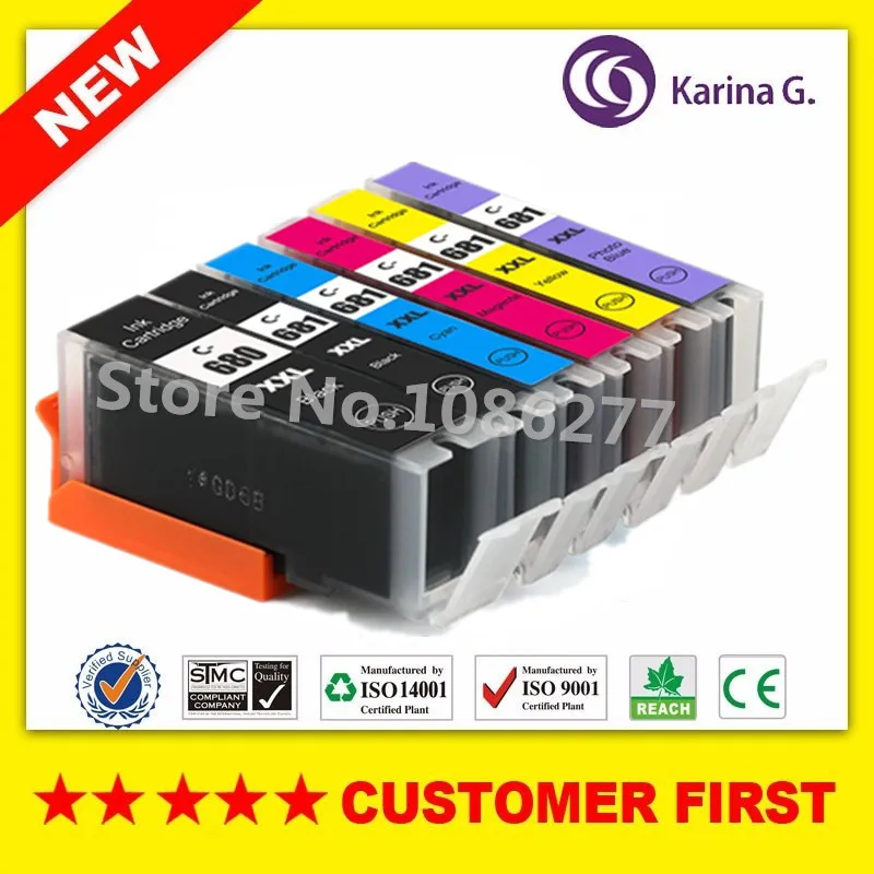 6 цветов для PGI680 CLI681 PGI-680 CLI-681 совместимые картриджи Canon PIXMA TS8160 TS9160 | Компьютеры и