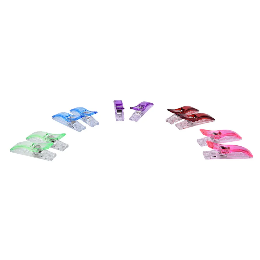 10 шт Случайные Смешанные DIY пластиковые швейные зажимы прозрачные Стёганые клипсы для квилтинга para лоскутное шитье инструмент около 5,5*1 см