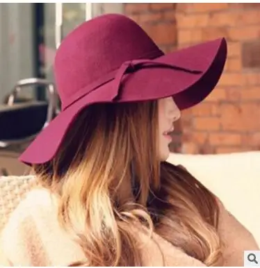 wine red Летний Стиль Мода Fedoras винтажный чистый женский пляжный женский головной Убор От Солнца волны большие полыни Sunbonnet повседневные женские шляпы для путешествий JS245 - Цвет: wine red