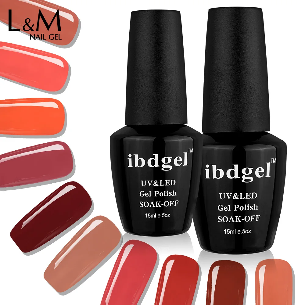 6 Bottle ibdgel Carnelian Color Series Gel Long Last Artist UV Gels