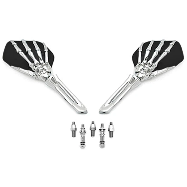 

Brand NEW Black/Chrome Custom Motorcycle Skeleton Mirrors For Harley Davidson V-Rod Night Street V Rod