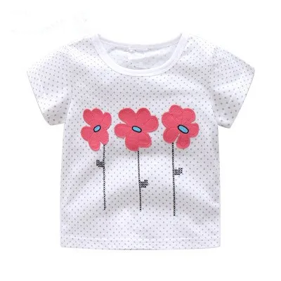 VIDMID/Новинка; футболка для маленьких девочек; летняя одежда; повседневные хлопковые топы для детей; футболки для девочек; одежда для детей; футболки с короткими рукавами
