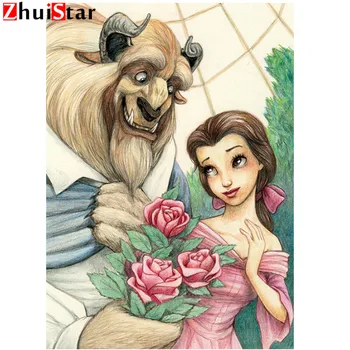 

Full Diamond Mosaic Embroidery Beauty and Beast Needlework Craft Gift DIY 5D Cartoon Series Diamond Painting Cross Stitch