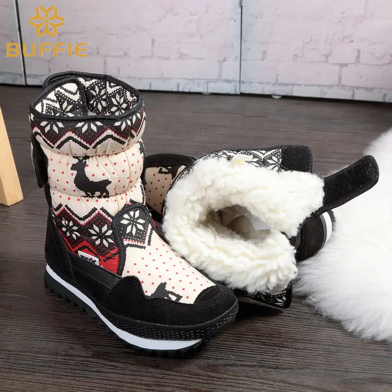 

Children Boots girls shoes fashion boots thick plush warm fur kids colour boots plus size buckle boots easy wear free shipping