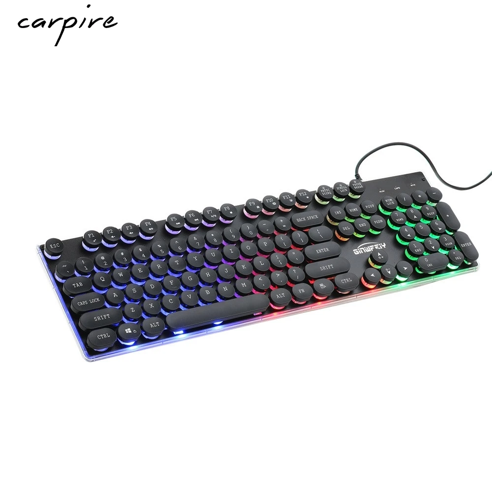 Gaming 104 USB Wired Pro Keyboard With 7 Colors LED Backlit For PC Notebook LOL Peripherals J18T Rainbow Gaming Keyboard Gaming 104 USB Wired Pro Keyboard With 7 Colors LED Backlit For PC Notebook LOL Peripherals J18T Rainbow Gaming Keyboard