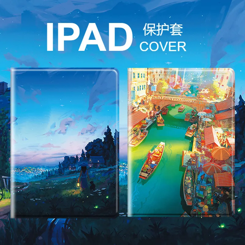 

HD Anime Picture Design Ipad Case For Ipad 2017 2018 Air 1 2 3 Mini 1 2 3 4 5 Pro 9.7 10.5 11 PU Leather Folding Folio Cover