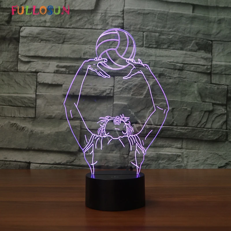 

Vollyball Girl Sporter 3D Light Table Lamp 3D Optical LED Night Light Colorful Flashing Mood Lamp for Room Decorative Lamp