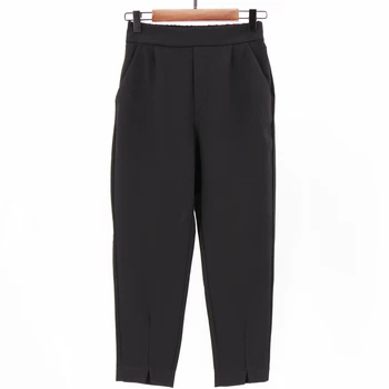 

Summer new Front pencil pants ladies'high waist trousers pure color