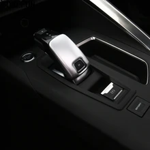 Acessórios do carro De Fibra De Carbono Fosco Tampa Botão do Deslocamento de Engrenagem Botão Da Engrenagem Guarnição Etiqueta Quadro Guarnição Faixa Para Peugeot 3008 GT 2017 2018