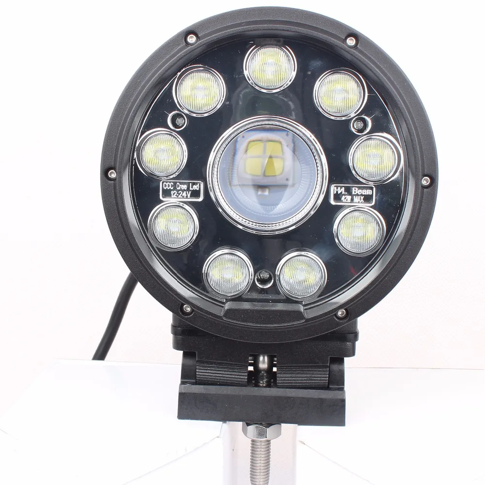 

2pcs Round truck led Driving lights Hi/Lo beam 6" inch 42W 10-50V for Tractor Boat OffRoad 4x4 SUV ATV work light Combo Beam