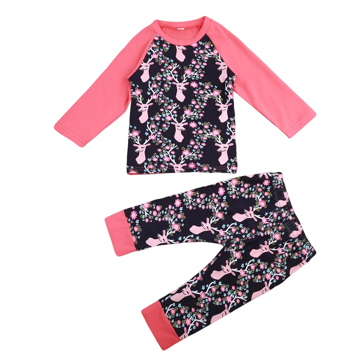 

Toddler Infant Baby Kids Deer Clothes Set Long Sleeve T-Shirt Tops Long Pants Kids Bebes Girls Outfits Clothes Set