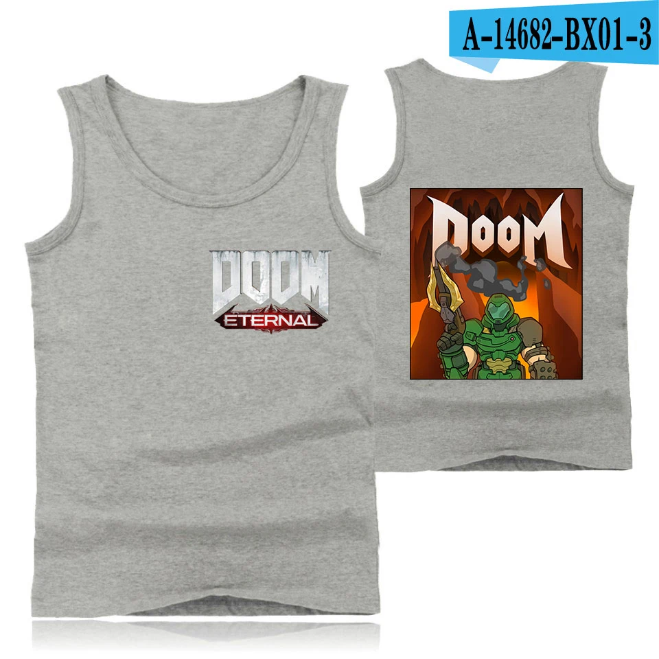 LUCKYFIRDAYF Doom вечный безрукавка Топы Outwork Повседневная мода o-образным вырезом без рукавов Мужчины/Женщины популярный классный одежда Plue Размер XXS-4XL - Цвет: gray
