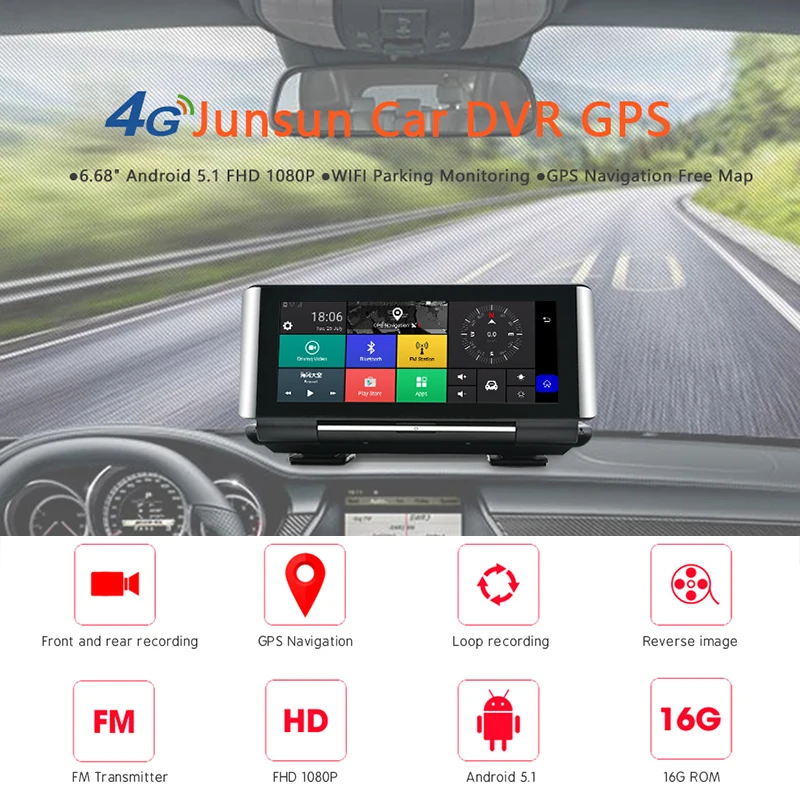 Junsun E29 Pro Car DVRs GPS 4G 6.86\