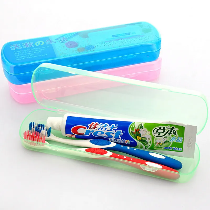 Outdoor Travel Toothbrush Box Toothbrush Toothpaste Barrel Transparent