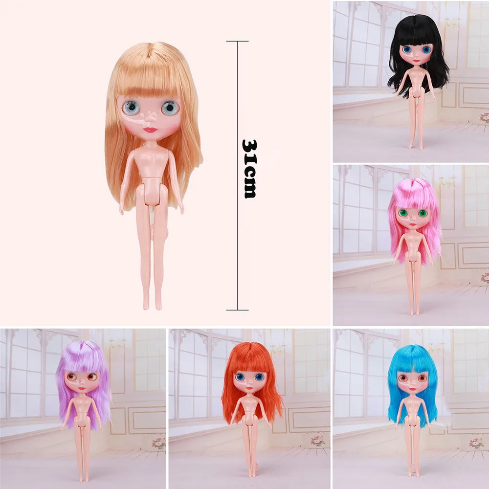 

30cm Height Blyth Doll With 9 Colors Wigs Change Eyes Nude Doll Joint Body Fashion Girl Toys Plastic Blyth Dolls