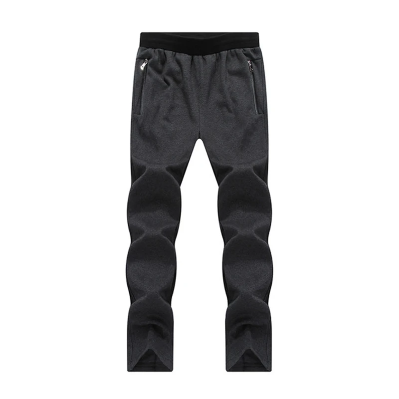 Зимние мужские спортивные штаны большого размера, большие мужские бархатные толстые теплые длинные штаны, черные брюки большого размера XL 6XL 7XL 8XL - Цвет: Темно-серый