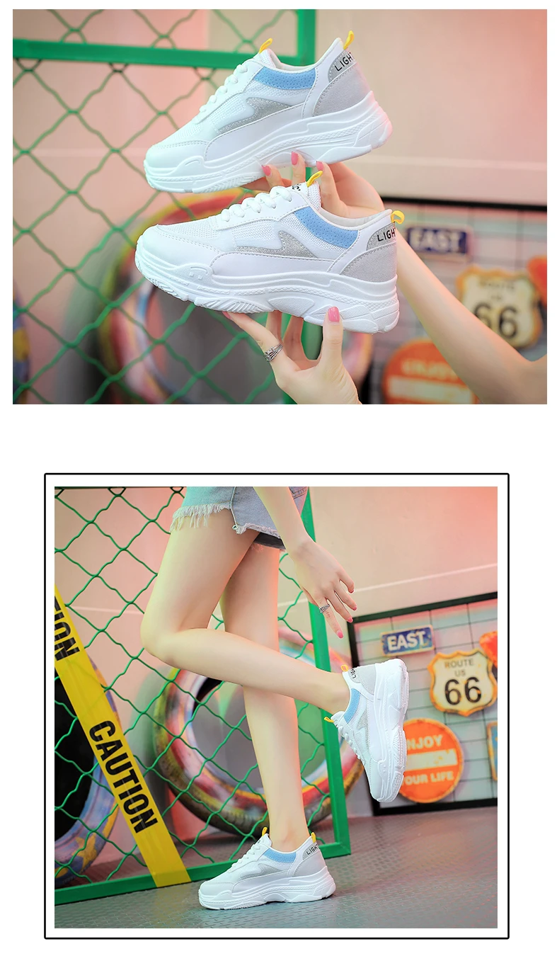 Fashion Sneakers Women Casual Shoes Breathable Flat Platform Ladies Shoes Tennis Lace Up Sport Women Vulcanize Shoes XZ64 (10)