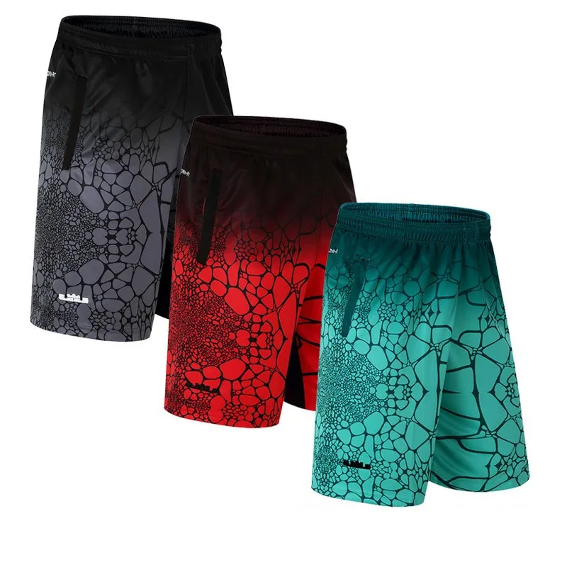 

LJ Basketball Shorts Elastic Sports Jersey Basket Sportswear Loose Sports Training Competition Men's Shorts with Zipper