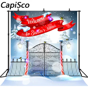 

Capisco photography backdrop fantasy christmas village santa house studio background for photographer photobooth printed