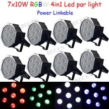 8pcs 7x10w led par 4in1 par led christmas lights for party disco with power linkable